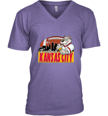 NFL Kansas City Football Logo Skyline Cityscape Men's V-Neck Men's V-Neck - belovedtshirt