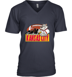 NFL Kansas City Football Logo Skyline Cityscape Men's V-Neck