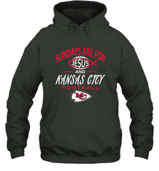 Sundays Are For Jesus and Kansas City Funny Football Hooded Sweatshirt Hooded Sweatshirt - belovedtshirt