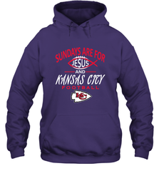 Sundays Are For Jesus and Kansas City Funny Football Hooded Sweatshirt Hooded Sweatshirt - belovedtshirt
