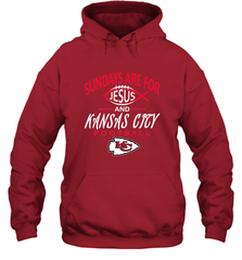 Sundays Are For Jesus and Kansas City Funny Football Hooded Sweatshirt Hooded Sweatshirt - belovedtshirt