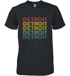 Vintage 1980s Style Detroit Michigan Men's Premium T-Shirt