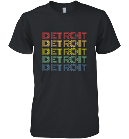 Vintage 1980s Style Detroit Michigan Men's Premium T-Shirt Men's Premium T-Shirt / Black / XS Men's Premium T-Shirt - belovedtshirt