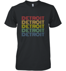 Vintage 1980s Style Detroit Michigan Men's Premium T-Shirt Men's Premium T-Shirt - belovedtshirt