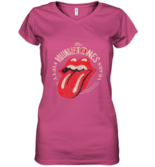 Mens The Rolling Stones 50th Anniversary Logo Women's V-Neck T-Shirt Women's V-Neck T-Shirt - belovedtshirt