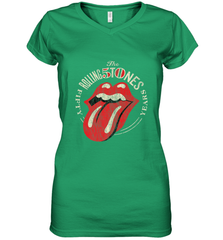 Mens The Rolling Stones 50th Anniversary Logo Women's V-Neck T-Shirt Women's V-Neck T-Shirt - belovedtshirt