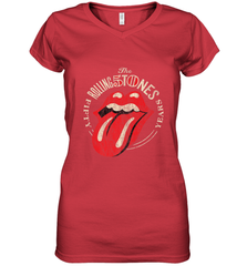 Mens The Rolling Stones 50th Anniversary Logo Women's V-Neck T-Shirt Women's V-Neck T-Shirt - belovedtshirt