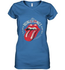 Mens The Rolling Stones 50th Anniversary Logo Women's V-Neck T-Shirt Women's V-Neck T-Shirt - belovedtshirt