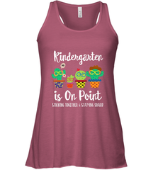 Kindergarten is on point, 1st day of school cactus teacher Women's Racerback Tank Women's Racerback Tank - belovedtshirt