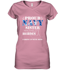 US Military Proud Navy Sister Men or Women Women's V-Neck T-Shirt Women's V-Neck T-Shirt - belovedtshirt