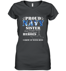 US Military Proud Navy Sister Men or Women Women's V-Neck T-Shirt