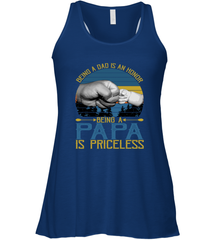 Being A Dad Is An Honor Being Papa Is Priceless Grandpa t Women's Racerback Tank Apparel - belovedtshirt