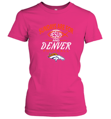 Sundays Are For Jesus and Denver Funny Christian Football Women's T-Shirt Women's T-Shirt - belovedtshirt
