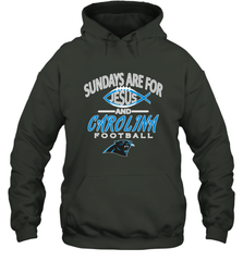 Sundays Are For Jesus and Carolina Funny Christian Football Hooded Sweatshirt Hooded Sweatshirt - belovedtshirt