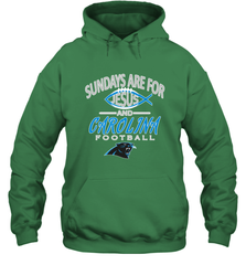 Sundays Are For Jesus and Carolina Funny Christian Football Hooded Sweatshirt Hooded Sweatshirt - belovedtshirt