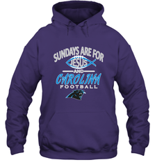 Sundays Are For Jesus and Carolina Funny Christian Football Hooded Sweatshirt Hooded Sweatshirt - belovedtshirt