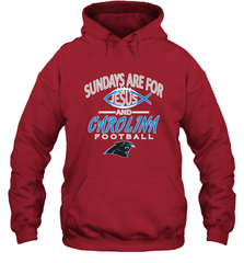 Sundays Are For Jesus and Carolina Funny Christian Football Hooded Sweatshirt Hooded Sweatshirt - belovedtshirt