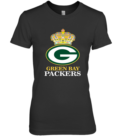 NFL Green Bay Packers Logo Champion Crown Women's Premium T-Shirt Women's Premium T-Shirt / Black / XS Women's Premium T-Shirt - belovedtshirt