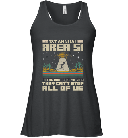 Storm Area 51 5K Fun Run They Can't Stop Us All Vintage UFO Women's Racerback Tank Women's Racerback Tank / Black / XS Women's Racerback Tank - belovedtshirt